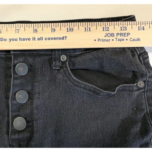 No Boundaries High Rise Skinny Jeans Women's 15 Black Button Fly Cotton Blend - Picture 8 of 8